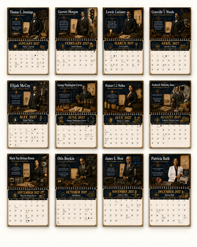 Black Inventors 2027 Wall Calendar — 12 Minds That Changed Everyday Life | 11x17 Spiral-Bound