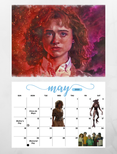 Stranger Things 2025 wall calendar