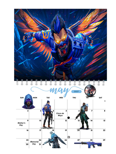 Valorant Wall Calendar 2027 monthly artwork page preview — 2027 themed wall calendar by Jays Calendars