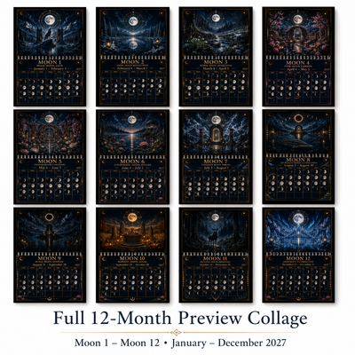 13 Moons Lunar Calendar 2027 — Moon Phase Wall Calendar