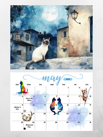 Cats wall calendar 2025