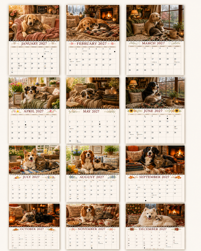 Cozy Companions Wall Calendar 2027 – Dogs & Cats