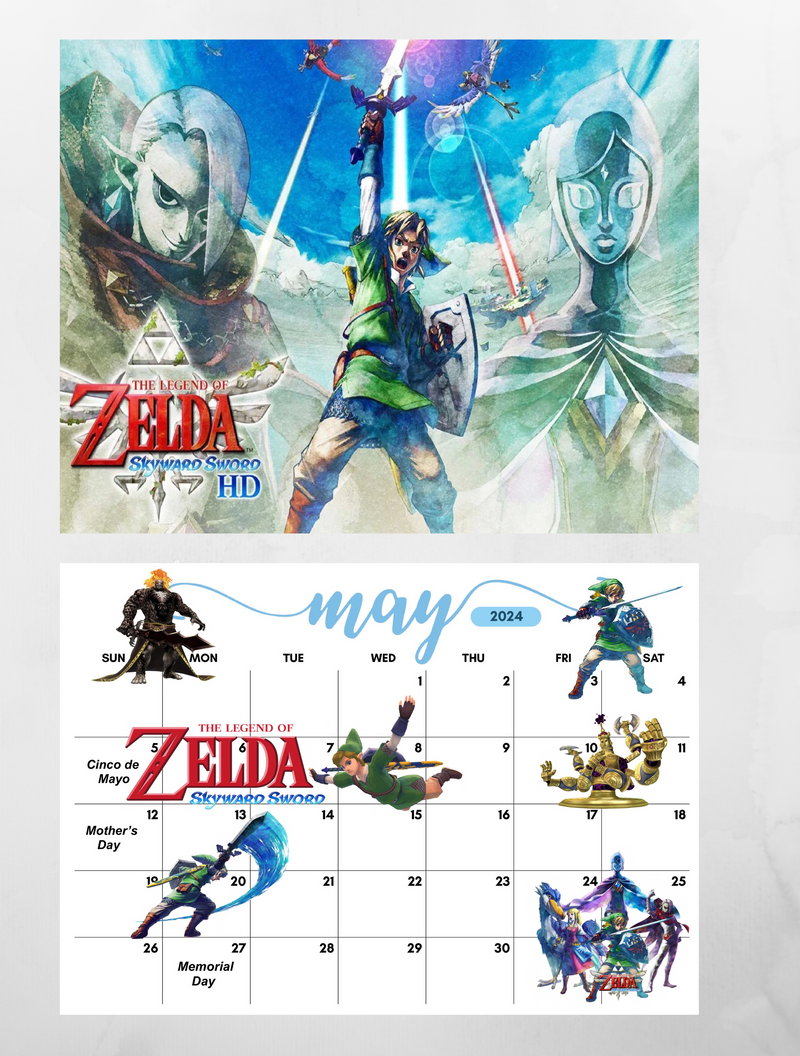 Zelda Wall Calendar 2025 Jays Calendars