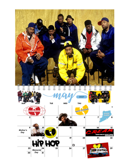 90's Hip-Hop Wall Calendar 2027 monthly artwork page preview — 2027 themed wall calendar by Jays Calendars