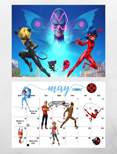 Miraculous: Tales of a Ladybug Wall Calendar 2025