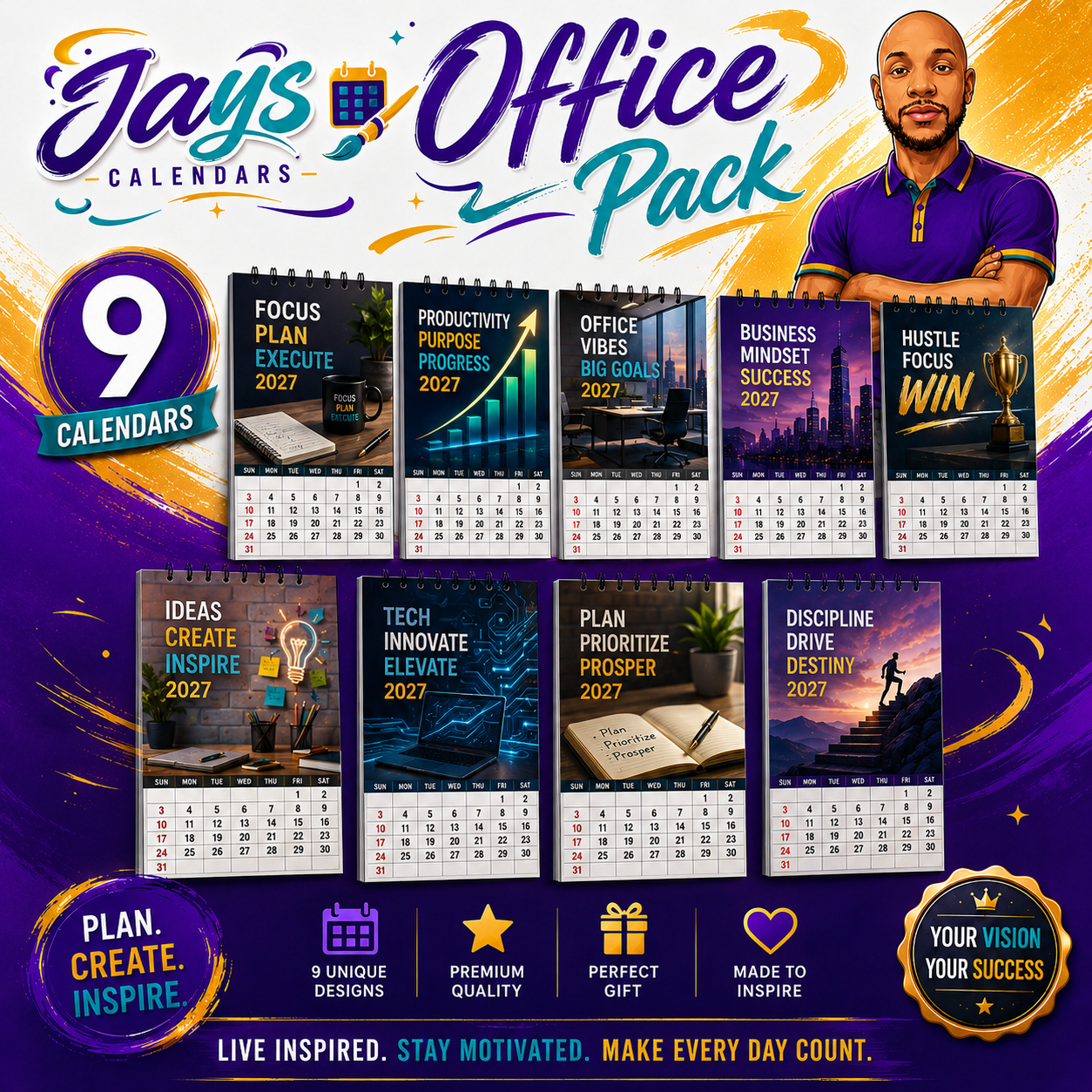Office Pack — 9 Calendar Bundle Pack