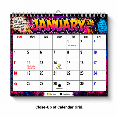 Words of Power 2027 Wall Calendar — 12 Months of Bold Art & Daily Motivation