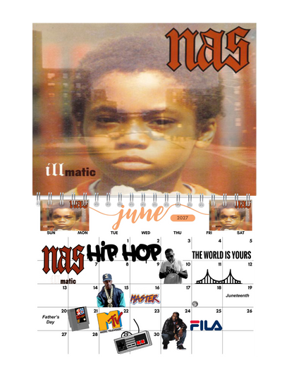 90's Hip-Hop Wall Calendar 2027 featured design detail — 2027 wall calendar interior artwork by Jays Calendars