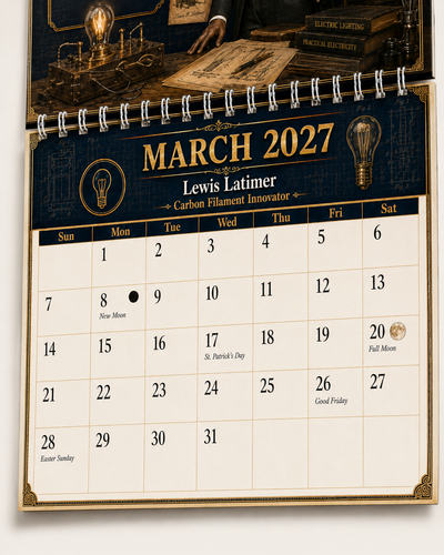 Black Inventors 2027 Wall Calendar — 12 Minds That Changed Everyday Life | 11x17 Spiral-Bound