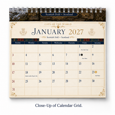Cats of the World Wall Calendar 2027