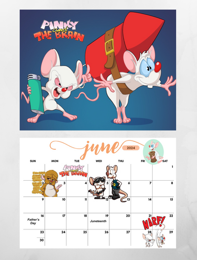 Pinky and the Brain Wall Calendar 2024