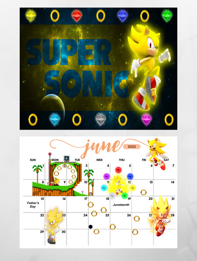 Sonic The Hedgehog 2025 Calendar