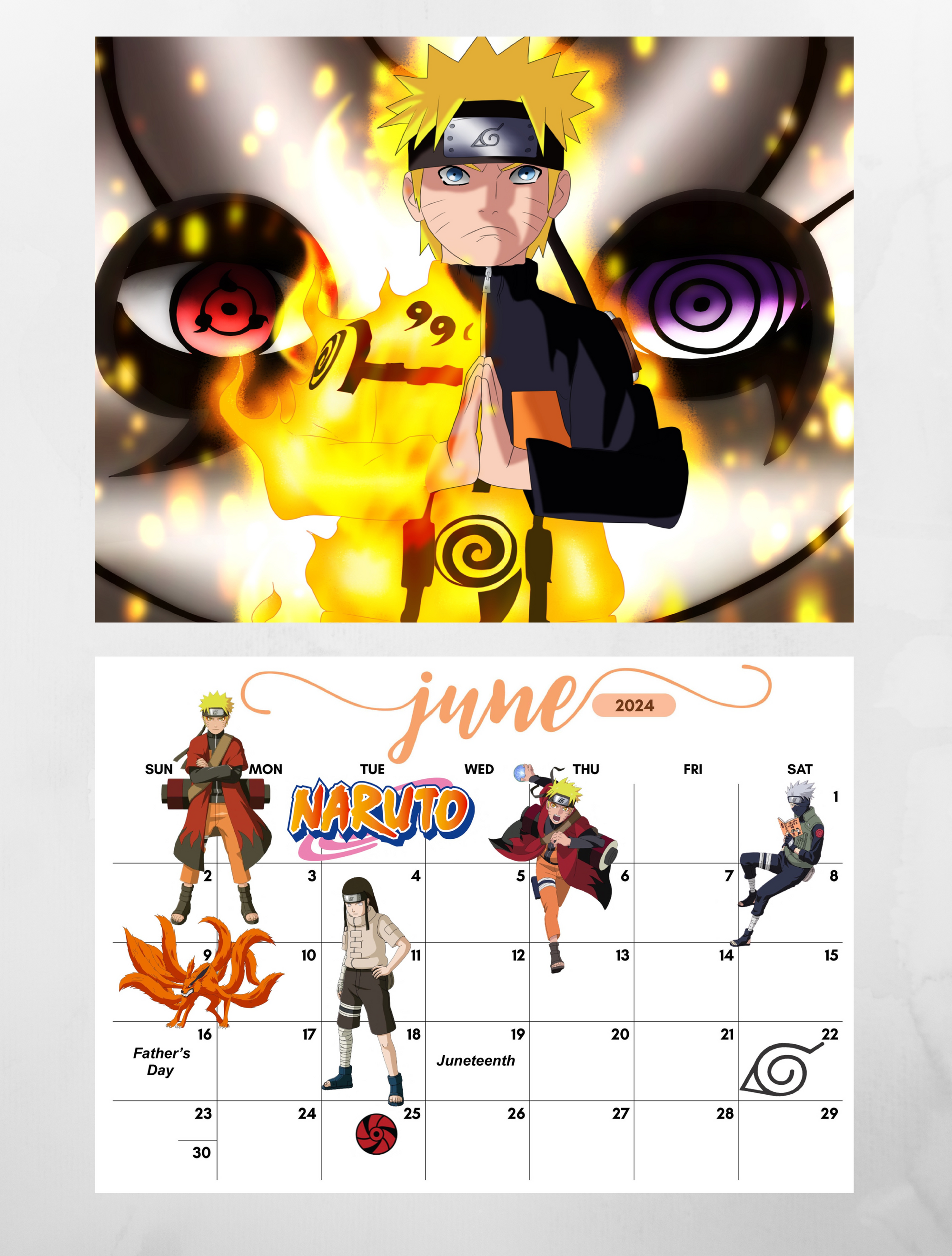 DateWorks 2024 Naruto Shippuden Wall Calendar