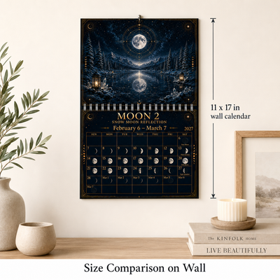 13 Moons Lunar Calendar 2027 — Moon Phase Wall Calendar