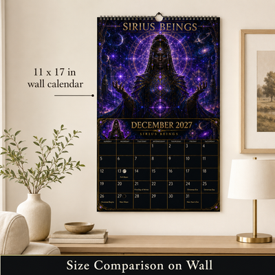 Alien Races Calendar 2027 — 12 Cosmic Civilizations | 11x17 Spiral-Bound Wall Calendar