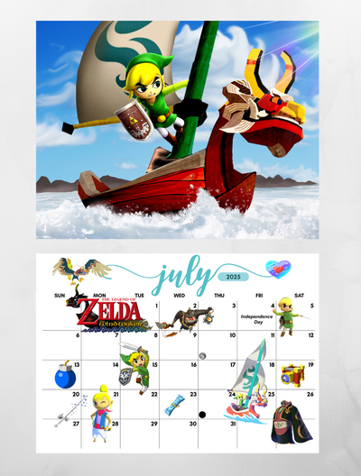 Zelda Wall Calendar 2025