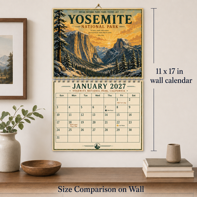 Vintage National Parks Travel Posters Wall Calendar 2027