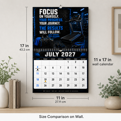 Gym Motivation 2027 Wall Calendar — 12 Months of Discipline, Strength & Results