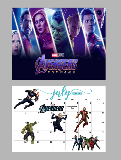 Avengers Endgame Wall Calendar 2024