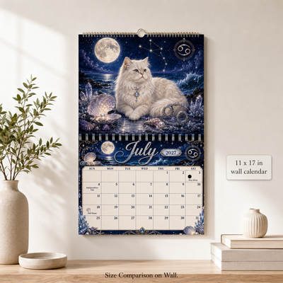 Celestial Cats & Mystical Whiskers Wall Calendar 2027