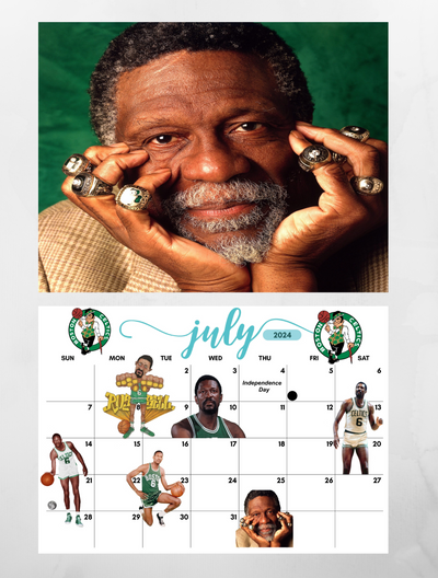 NBA legends Top 12 wall calendar 2024