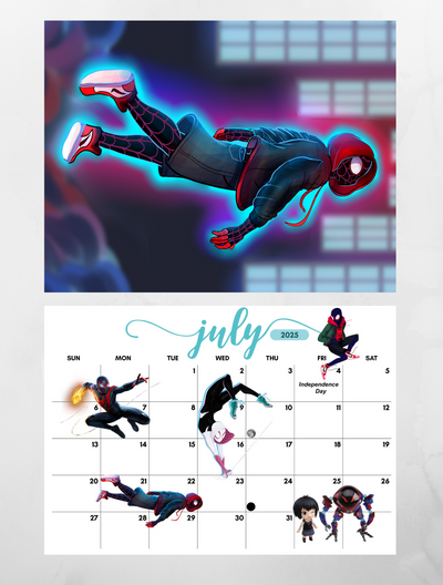 Spider-man Miles Morales wall calendar 2025