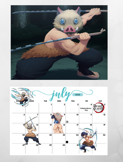 Demon Slayer 2025 Wall Calendar