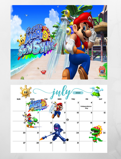 Super Mario Bros 2025 wall Calendar