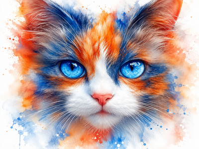Watercolor Cats 2027 Wall Calendar front cover featuring feline watercolor art