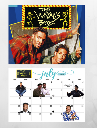 Black 90s TV Shows Wall Calendar 2025