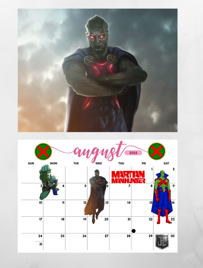 Justice league wall calendar 2025