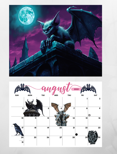 Gargoyles and Ravens 2025 Wall Calendar