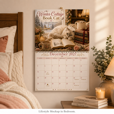 Cozy Cats & Books Wall Calendar 2027