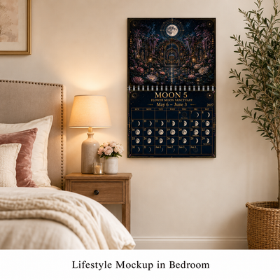 13 Moons Lunar Calendar 2027 — Moon Phase Wall Calendar