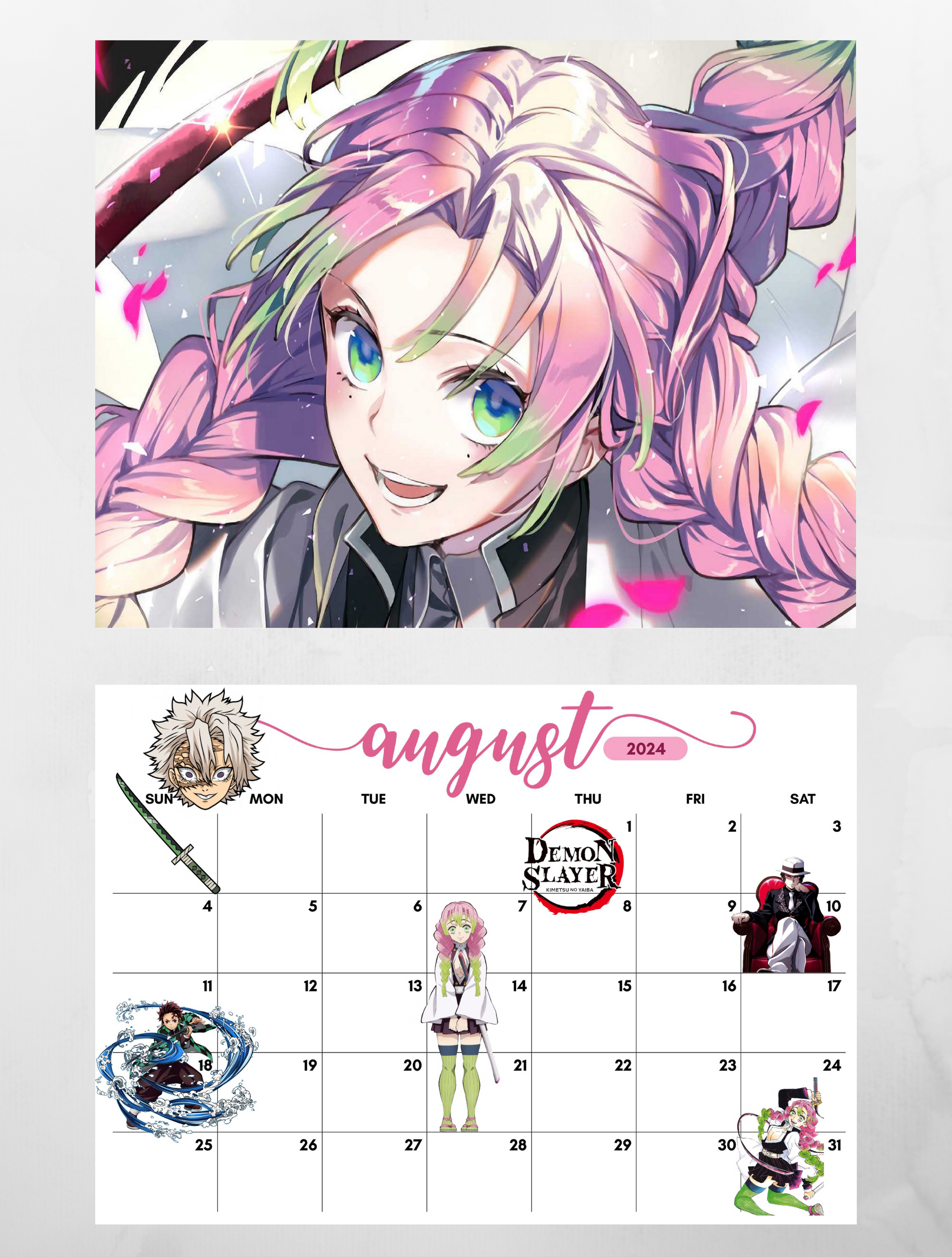 Demon Slayer 2024 Wall Calendar