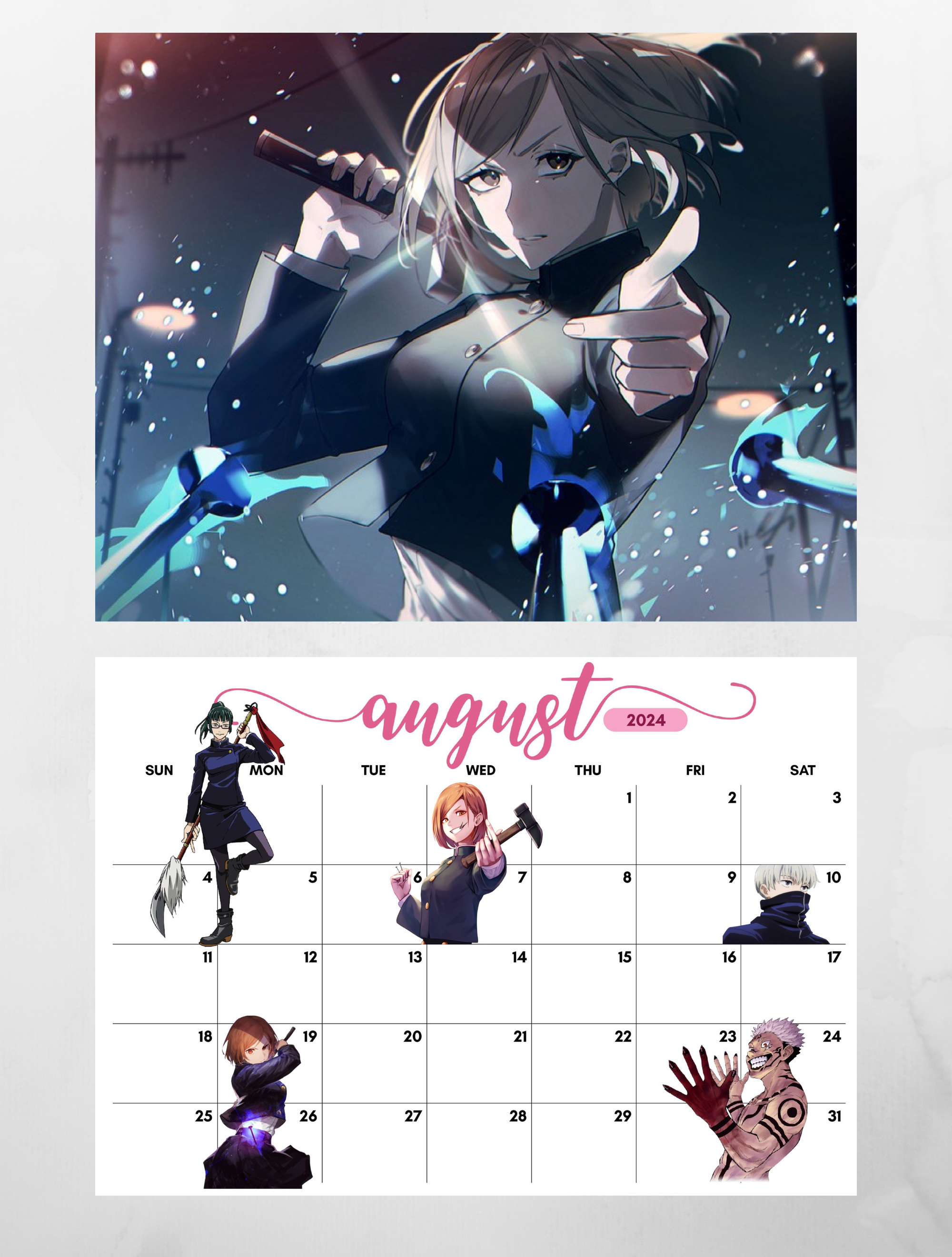Anime 2024 Poster Calendar
