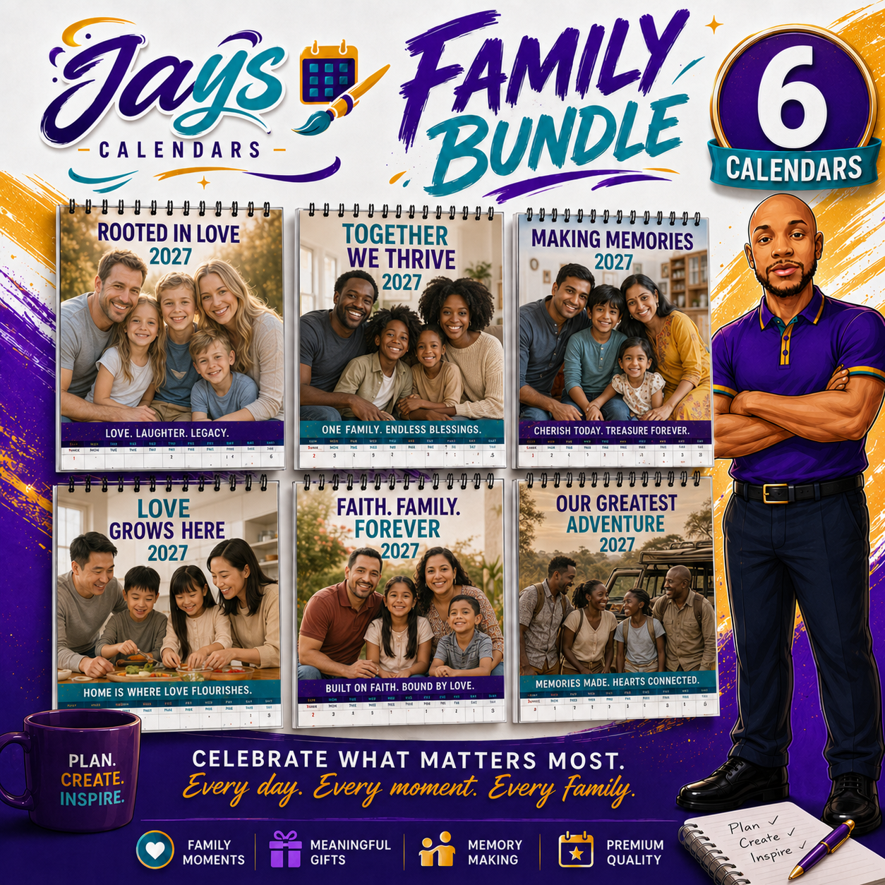 Family Bundle — 6 Calendar Bundle Pack
