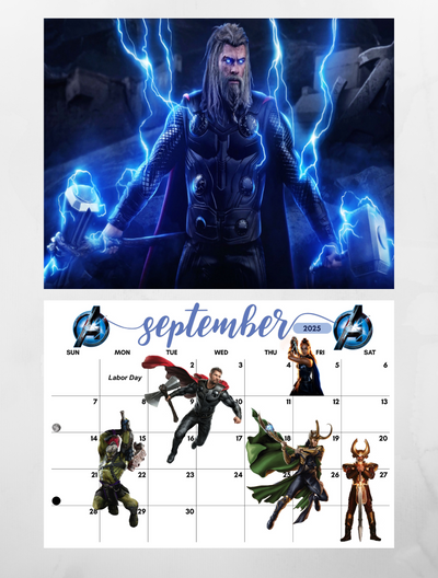 Avengers Endgame Wall Calendar 2025