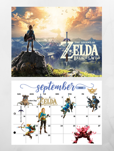 Zelda Wall Calendar 2025