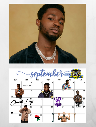 Afrobeats 2025 wall calendar