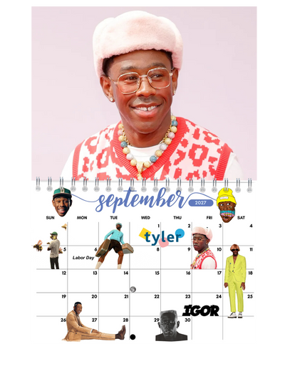 New Generation of Hip Hop Part 2 Wall Calendar 2027 size comparison on wall — 11x17 inches, 2027 spiral-bound wall calendar by Jays Calendars