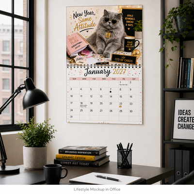 Funny Cat Attitude Wall Calendar 2027