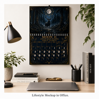 13 Moons Lunar Calendar 2027 — Moon Phase Wall Calendar