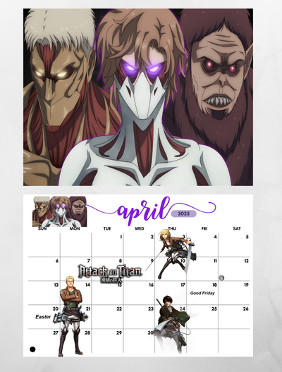 Attack of Titans calendar