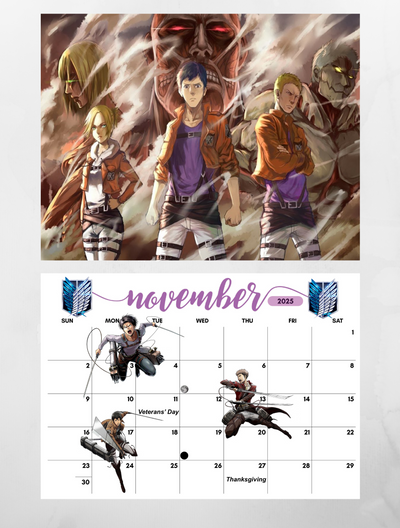 Attack of Titans calendar