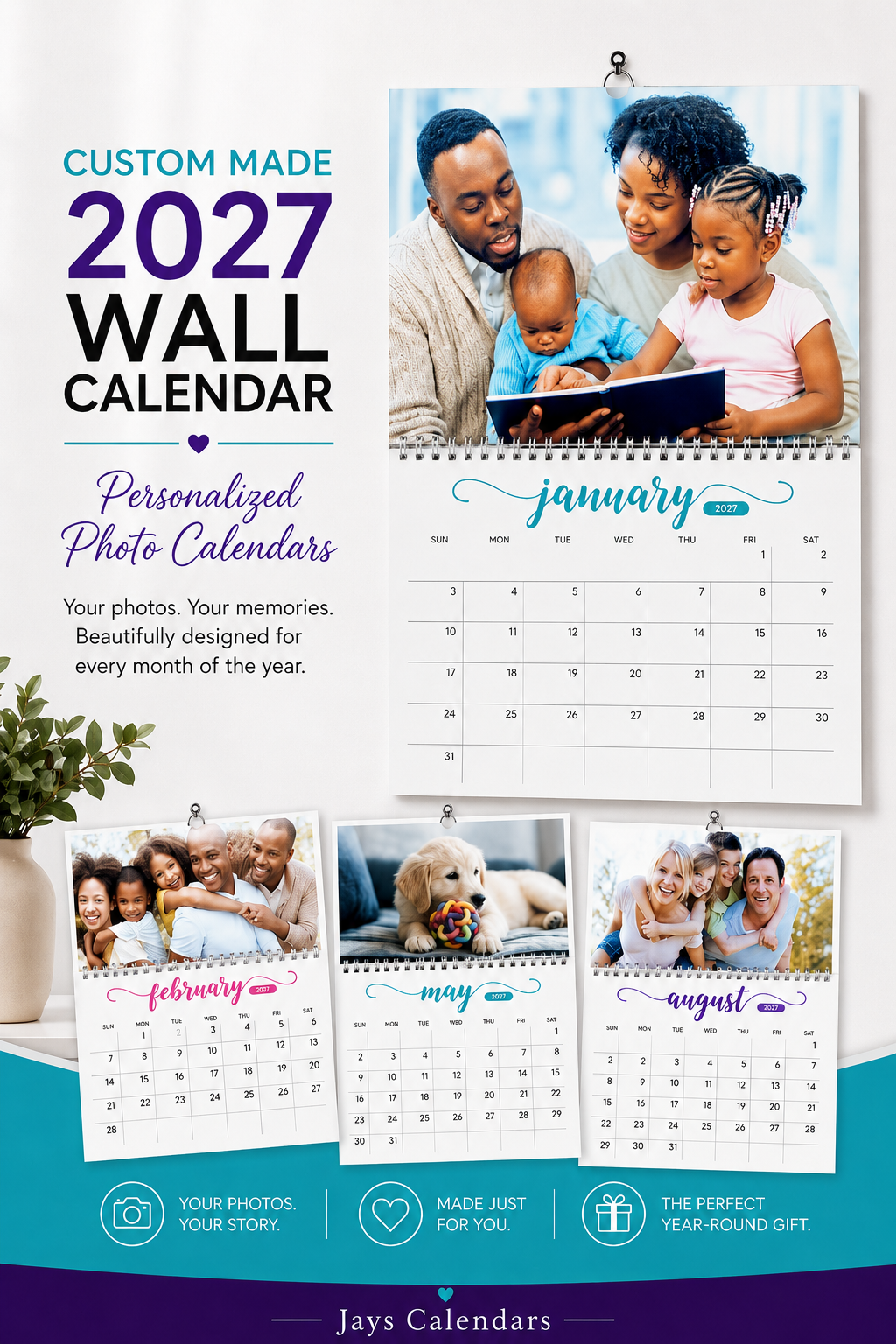 Custom Made 2027 Wall Calendar
