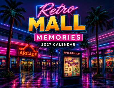 Retro Mall Memories Wall Calendar 2027