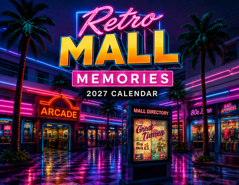 Retro Mall Memories Wall Calendar 2027