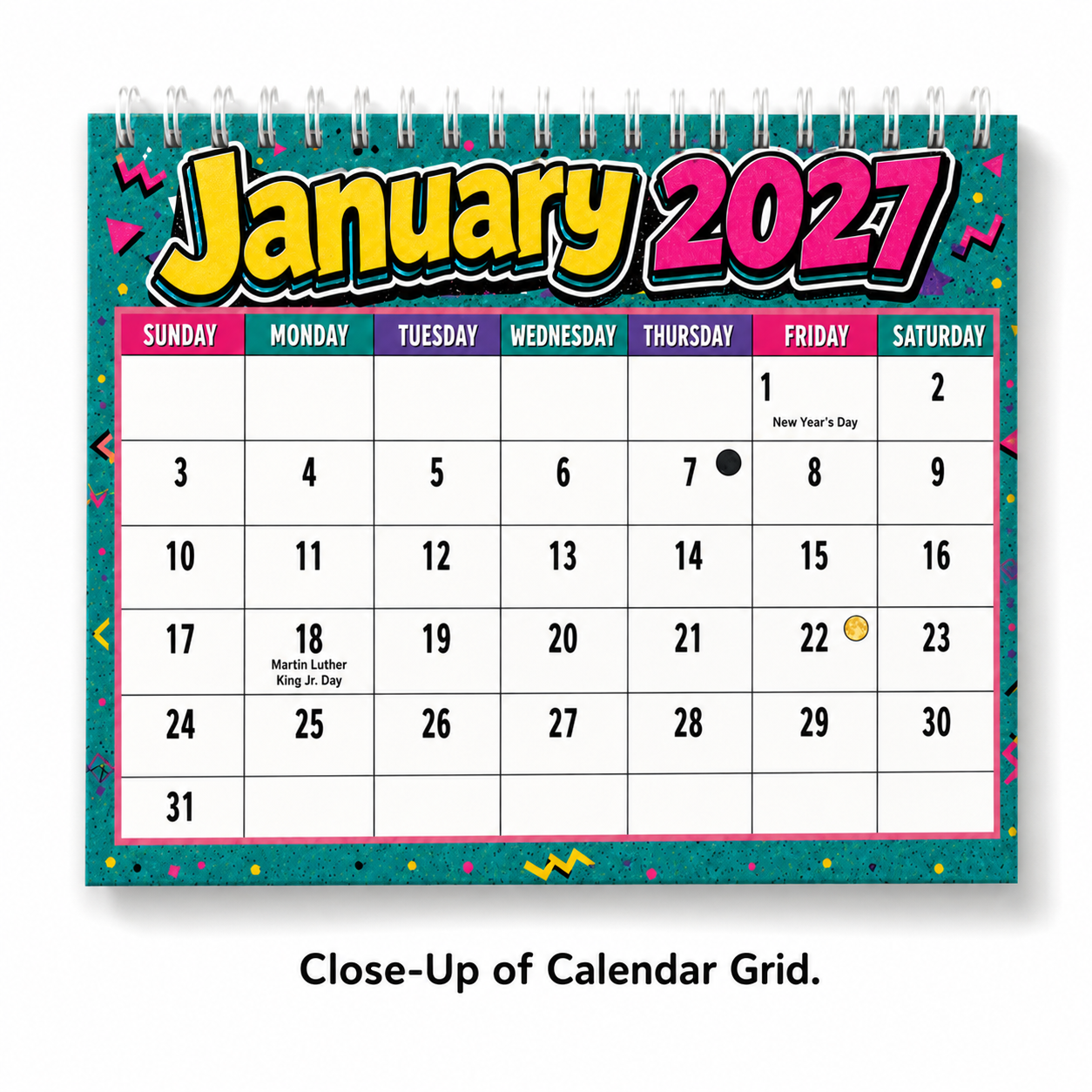 90s Nostalgic Toys Wall Calendar 2027