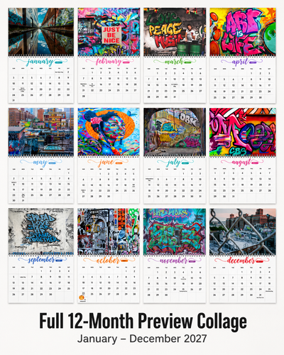 Graffiti Wall Calendar 2027 – Art Is Life | 12 Months of Bold Urban Street Art
